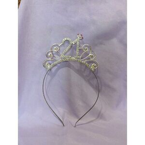 21st Birthday Rhinestone Tiara Headband